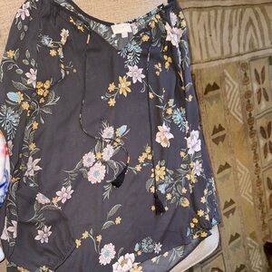 LOFT Multicolor Floral Blouse